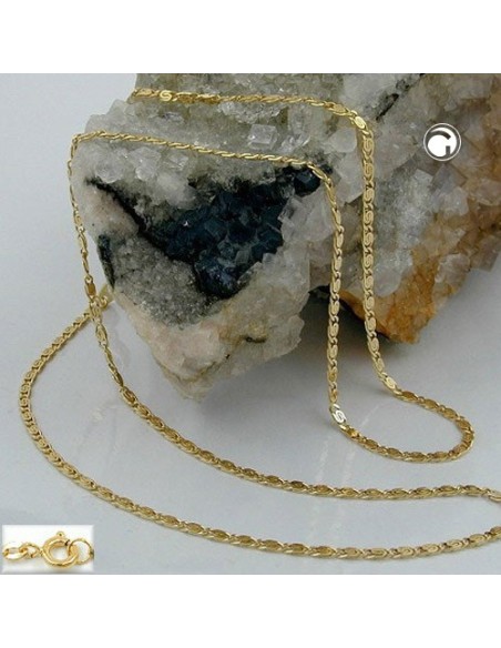 necklace 1.2mm s-curb scroll chain 14kt gold 42cm