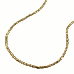 bracelet 1.3mm round snake chain diamond cut gold-plated amd 19cm