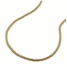 bracelet 1.3mm round snake chain diamond cut gold-plated amd 19cm