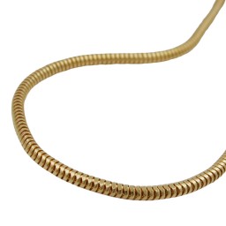 necklace 2mm round snake chain shiny gold-plated amd 45cm