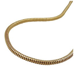 necklace 2mm round snake chain shiny gold-plated amd 45cm