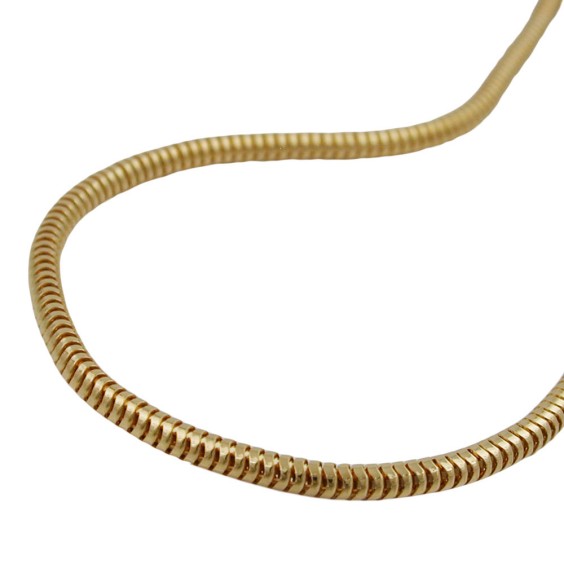 necklace 2mm round snake chain shiny gold-plated amd 42cm