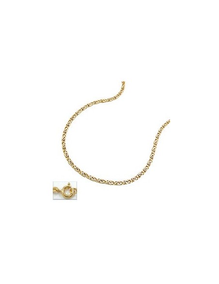 necklace 1.2mm s-curb scroll chain 14kt gold 42cm