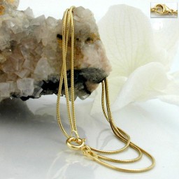 necklace 1mm round snake chain shiny gold-plated amd 45cm