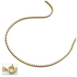 necklace 0.7mm venetian box chain 9kt gold 45cm