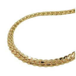 necklace flat curb chain 3mm gold plated