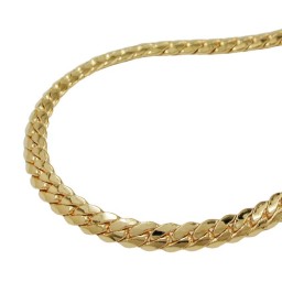 necklace flat curb chain 3mm gold plated