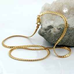 collier curb chain oval flat gold plated