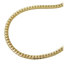 flat curb chain gold plated