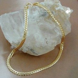 bracelet curb chain oval gold plated