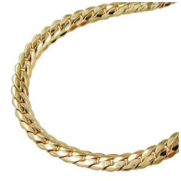 flat curb chain 4mm gold plated