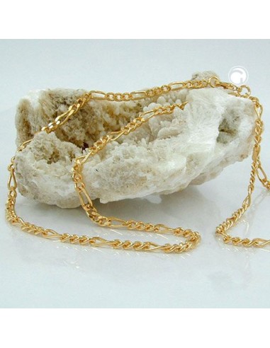 necklace 3mm figaro chain gold plated amd 70 cm
