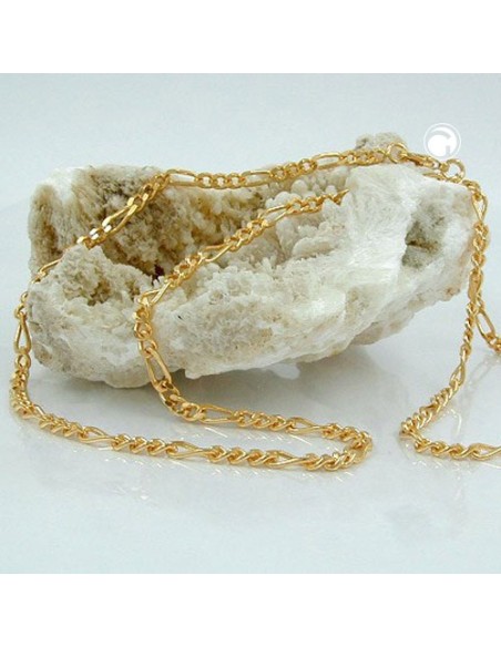 necklace 3mm figaro chain gold plated amd 70 cm