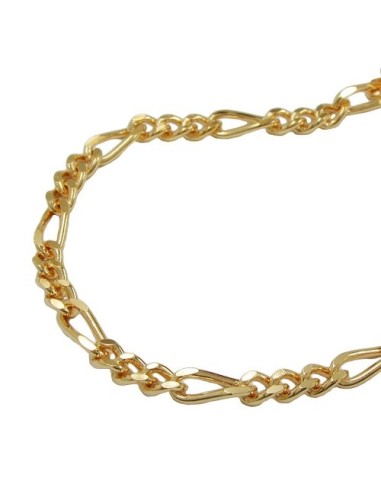 necklace 3mm figaro chain gold plated amd 70 cm