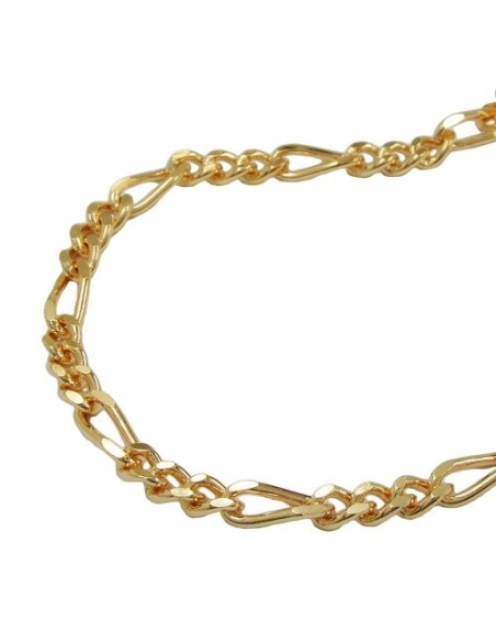 necklace 3mm figaro chain gold plated amd 70 cm
