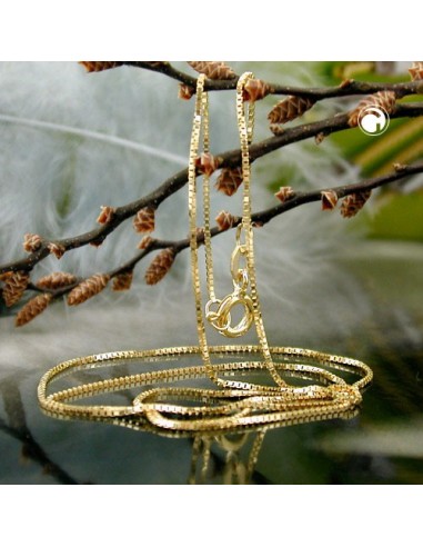 necklace 0.7mm venetian box chain 9kt gold 38cm
