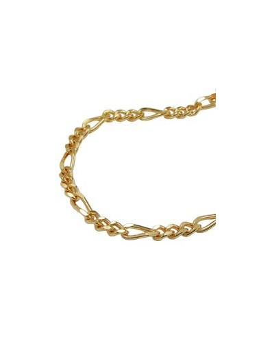 necklace 3mm figaro chain gold plated amd 70 cm