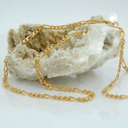 necklace 3mm figaro chain gold plated amd 50cm