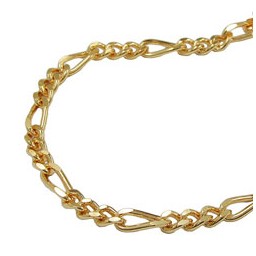 necklace 3mm figaro chain gold plated amd 50cm