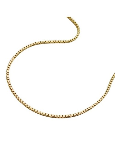 necklace 0.7mm venetian box chain 9kt gold 38cm
