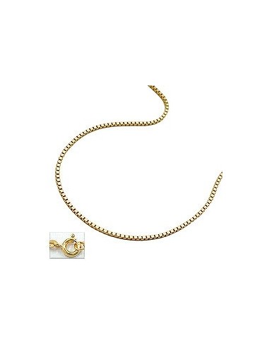 necklace 0.7mm venetian box chain 9kt gold 38cm