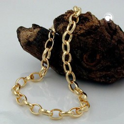 bracelet anchor chain oval gold-plated 19cm