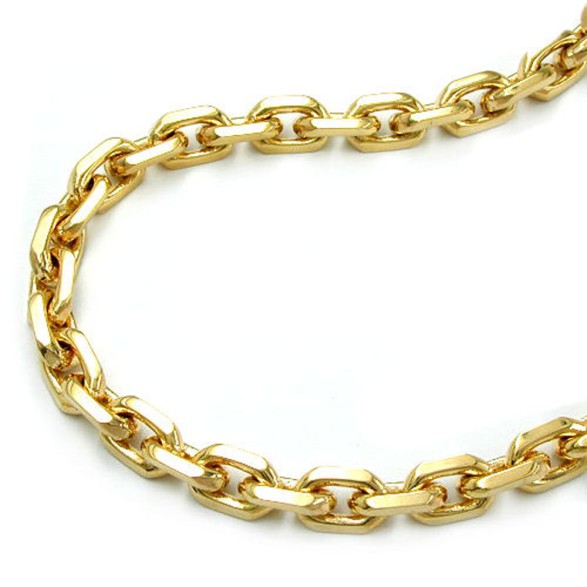 necklace anchor chain 5 mm gold plated 50cm