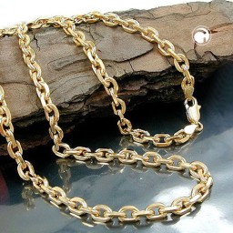 necklace anchor chain 5 mm gold plated 50cm