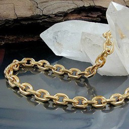 bracelet anchor chain 5 mm gold plated 21cm