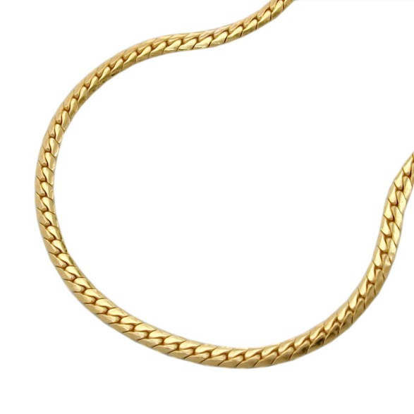 necklace 42cm,flat curb chain 9kt gold