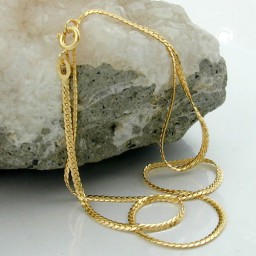 necklace 42cm,flat curb chain 9kt gold