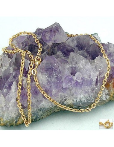 necklace anchor chain 2.6mm 8x diamond cut gold plated amd 50cm
