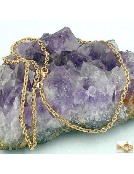 necklace anchor chain 2.6mm 8x diamond cut gold plated amd 50cm