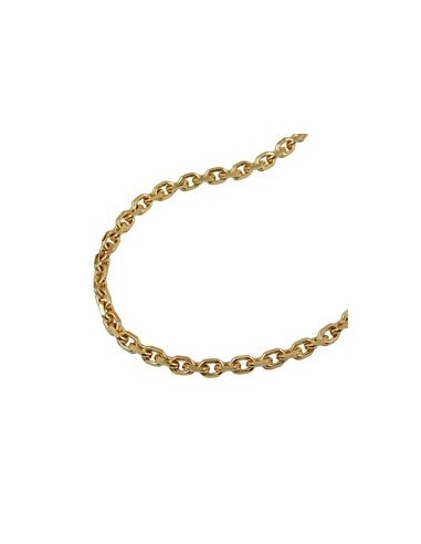 necklace anchor chain 2.6mm 8x diamond cut gold plated amd 50cm