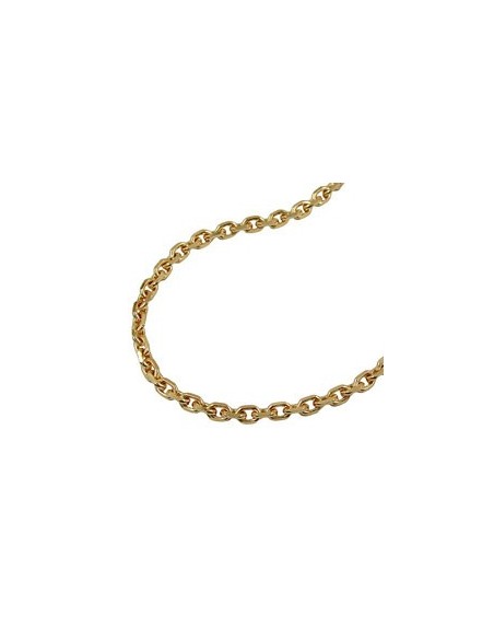 necklace anchor chain 2.6mm 8x diamond cut gold plated amd 50cm