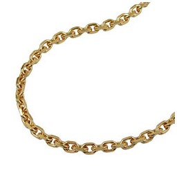 necklace anchor chain 2.6mm 8x diamond cut gold plated amd 55cm