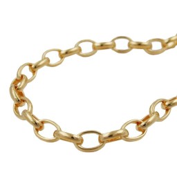 necklace 3.5mm anchor chain (belcher) 8x diamond cut gold plated amd 50cm