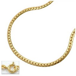 necklace 42cm,flat curb chain 9kt gold