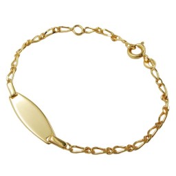 id bracelet figaro chain gold plated