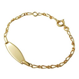 id bracelet figaro chain gold plated