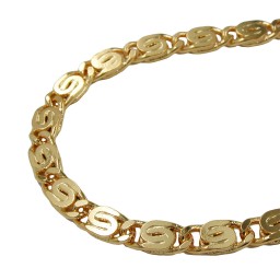 necklace 3.5mm scroll chain double diamond cut gold plated amd 70cm