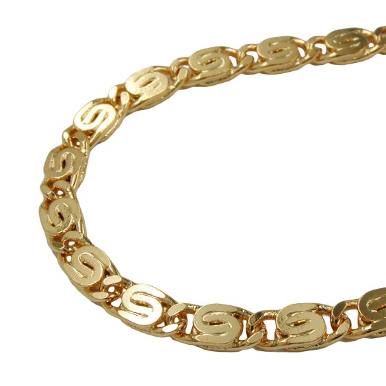necklace 3.5mm scroll chain double diamond cut gold plated amd 70cm
