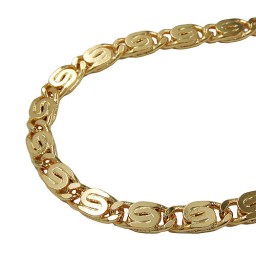 necklace 3.5mm scroll chain double diamond cut gold plated amd 70cm