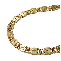 necklace 3.5mm scroll chain double diamond cut gold plated amd 70cm