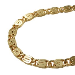 bracelet scroll chain 3.5mm gold plated