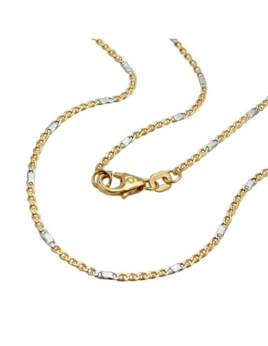 bracelet 1.4mm mariner chain bicolor 14k gold 19cm