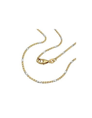 bracelet 1.4mm mariner chain bicolor 14k gold 19cm