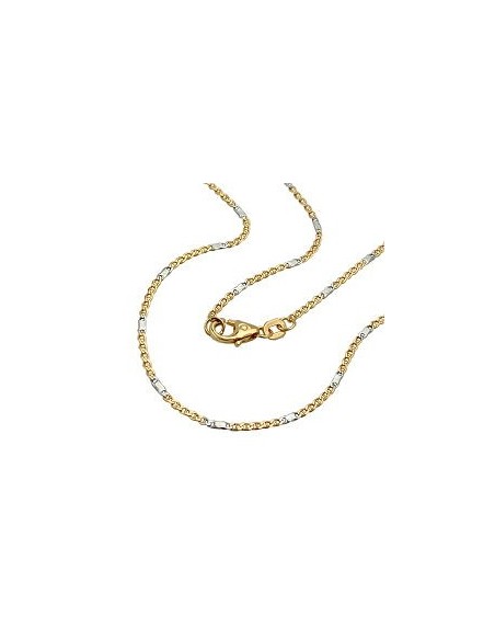 bracelet 1.4mm mariner chain bicolor 14k gold 19cm