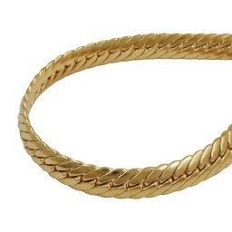 bracelet oval curb chain 5 mm gold plated 21cm