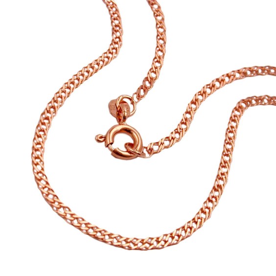 necklace 2mm twin curb chain 14k redgold 19cm